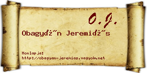 Obagyán Jeremiás névjegykártya
